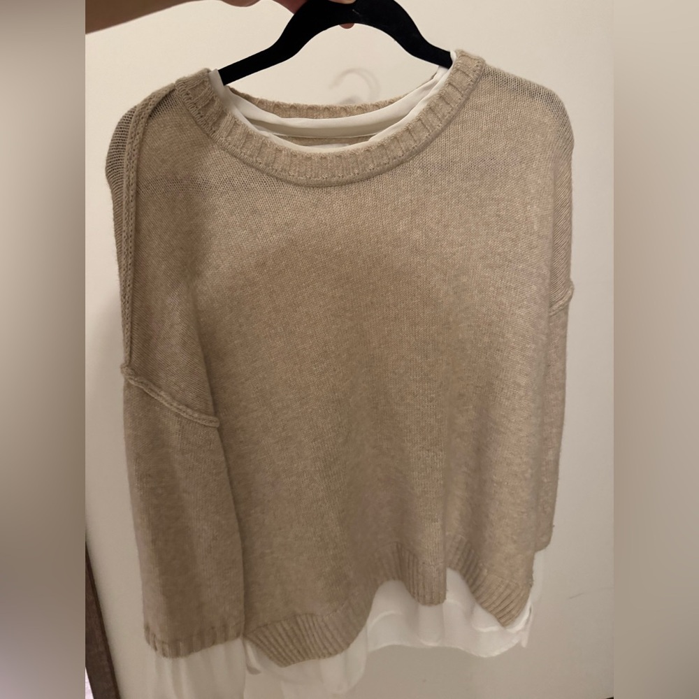 Brochu Walker Beige Crew Neck Sweater